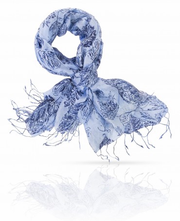 Палантин Женский S20-LEAF/SKY